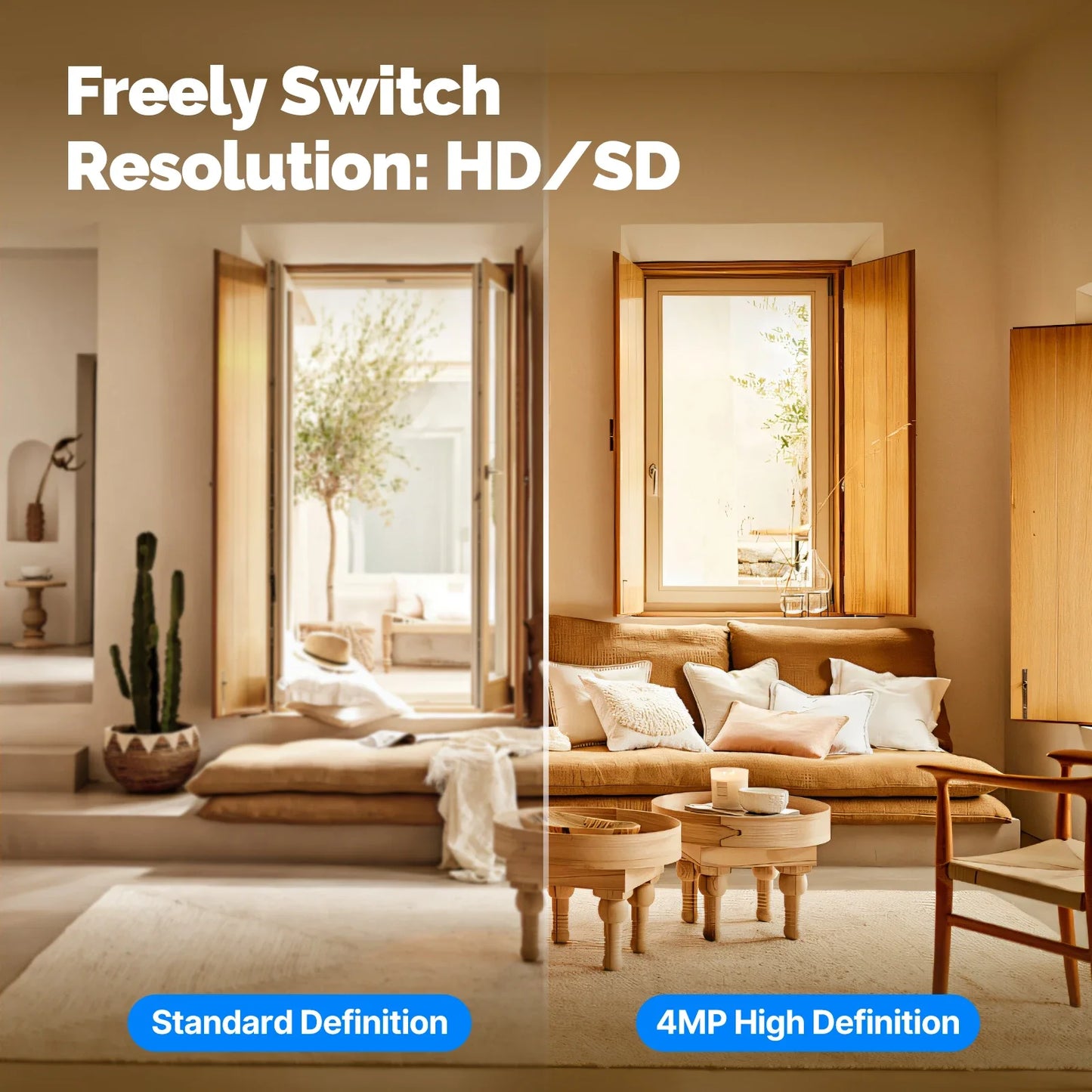 MOESTuya WiFi Indoor Pan/Tilt Smart Security Camera 4MP HD