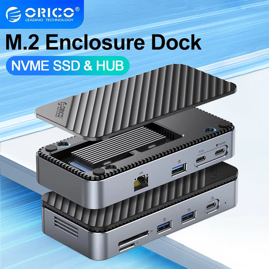 9-in-1 Docking Station with Cooling Fan and M.2 SSD Enclosure