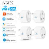 LVGESS 20A Wi-Fi Smart Socket – Voice & App Control with Power Monitoring