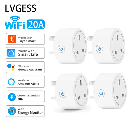 LVGESS 20A Wi-Fi Smart Socket – Voice & App Control with Power Monitoring