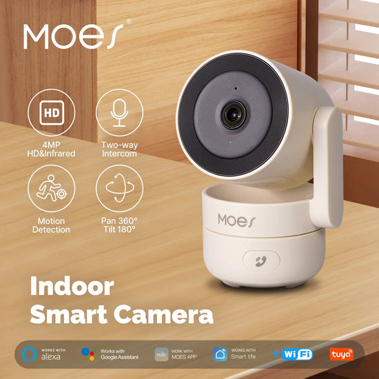 MOESTuya WiFi Indoor Pan/Tilt Smart Security Camera 4MP HD
