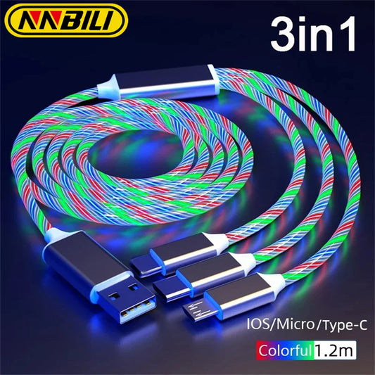 NNBILI Multi-Connector Cable (MFi & 2.4A Fast Charge)