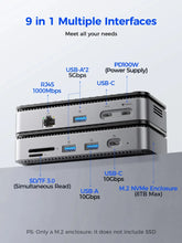 9-in-1 Docking Station with Cooling Fan and M.2 SSD Enclosure