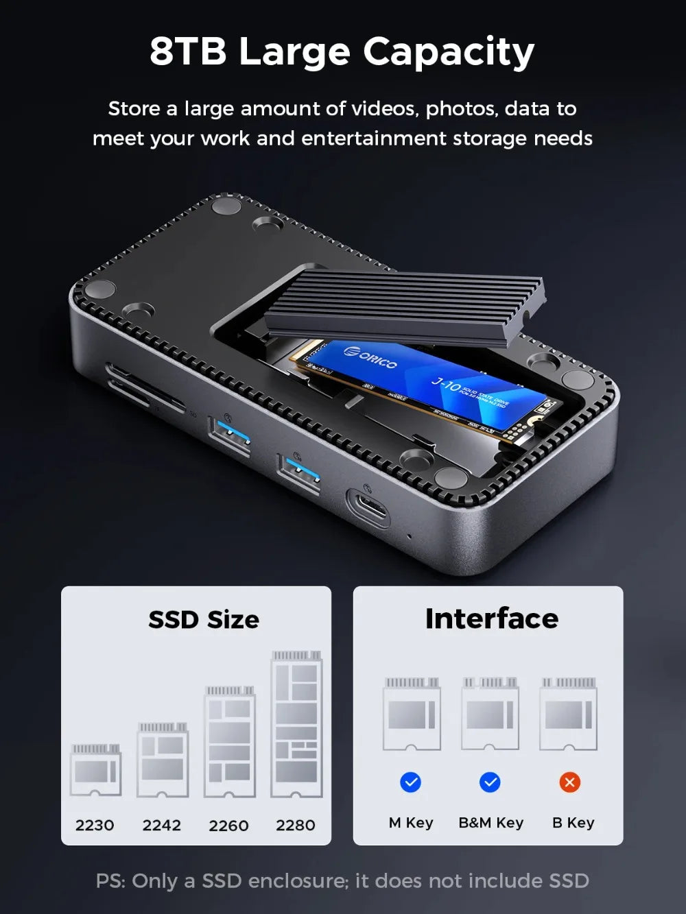9-in-1 Docking Station with Cooling Fan and M.2 SSD Enclosure