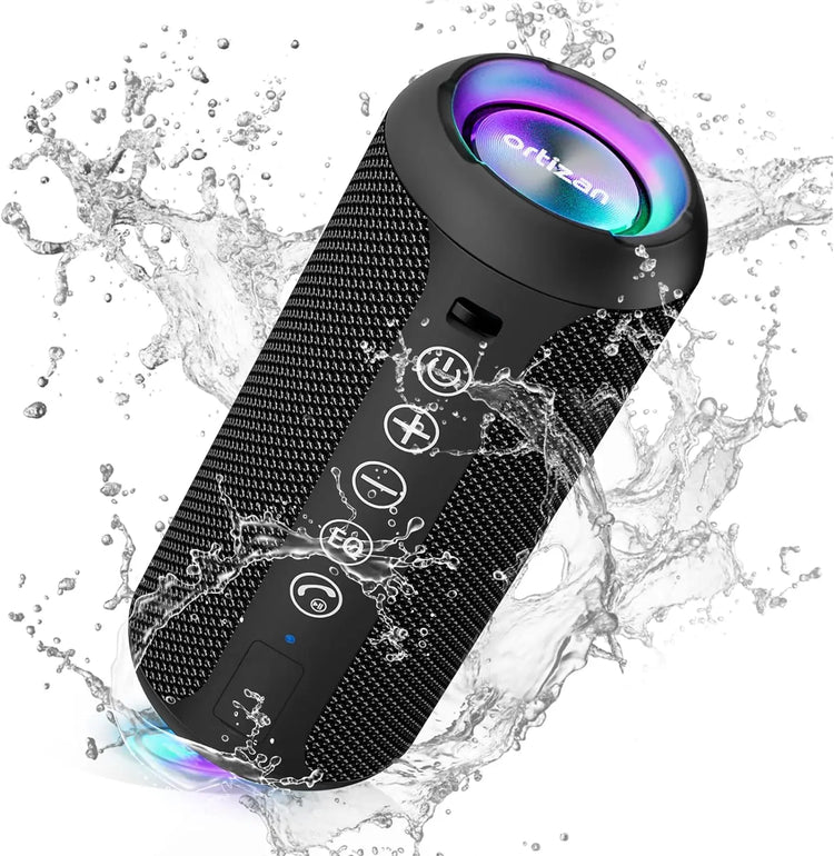 Ortizan X10 360° Bluetooth Speaker – 24W RGB Blast, 30H Playtime & IPX7 Waterproof