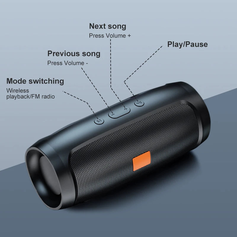 Dual Stereo Bluetooth Speaker – 360° Rich Bass, TWS Pairing & FM Radio