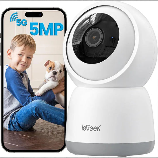 ieGeek SC1 Pro 5MP Indoor WiFi Camera – 360° Pet & Baby Monitor