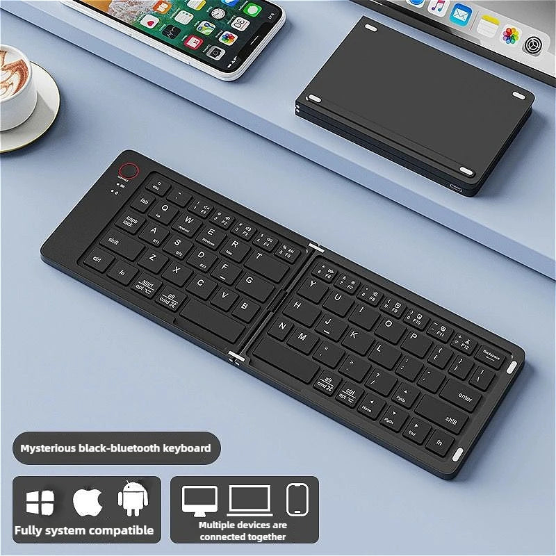 Ultra-Slim Bluetooth Folding Keyboard – Rechargeable & Travel-Ready